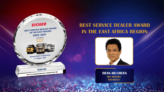 Best Service Dealer Award - Eicher Mauritius LexpressCars ABC Motors